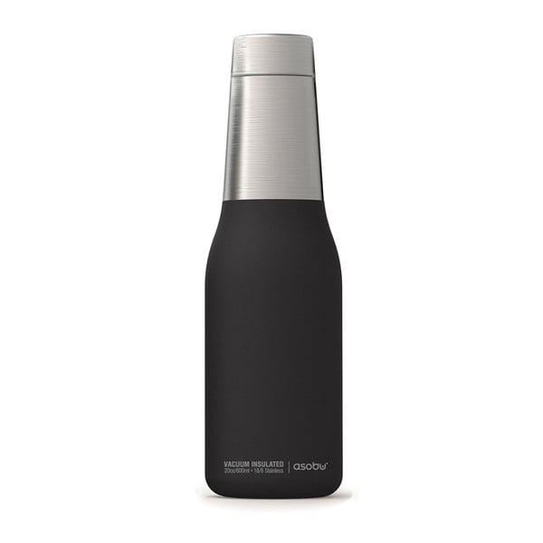 Czarna butelka termiczna Asobu Oasis, 590 ml