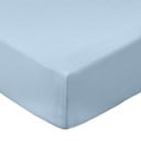 Niebieskie prześcieradło z perkalu bawełnianego z gumką 90x190 cm Cotton Percale – Bianca