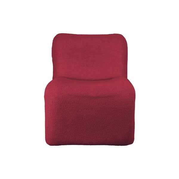 Czerwonobordowy fotel z materiału bouclé Fuerza – Leitmotiv-image-2