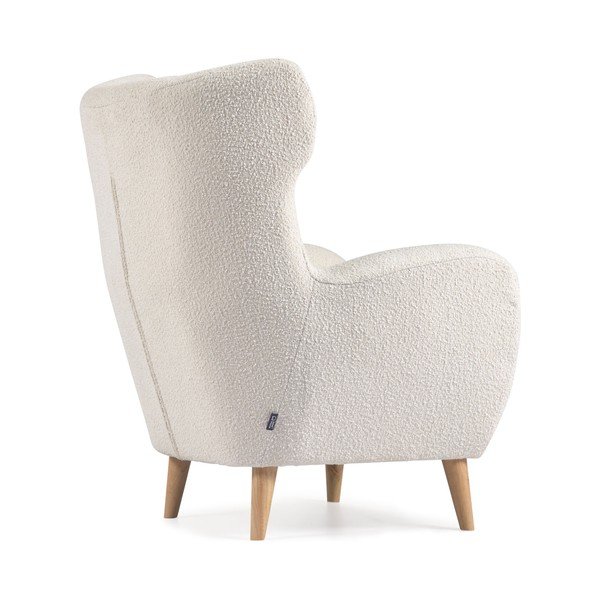 Biały fotel z materiału bouclé Patio – Kave Home-image-4