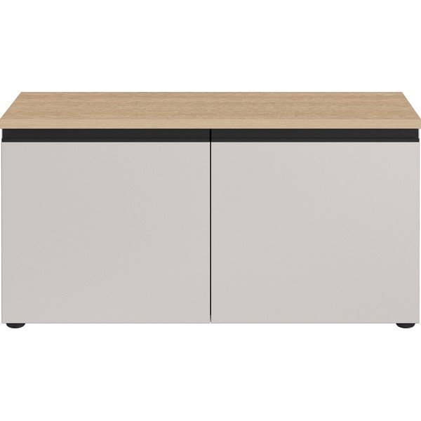 Szarobeżowa/w jasnym naturalnym kolorze szafka na buty z siedziskiem 96x49x41 cm Cormano – Germania-image-4