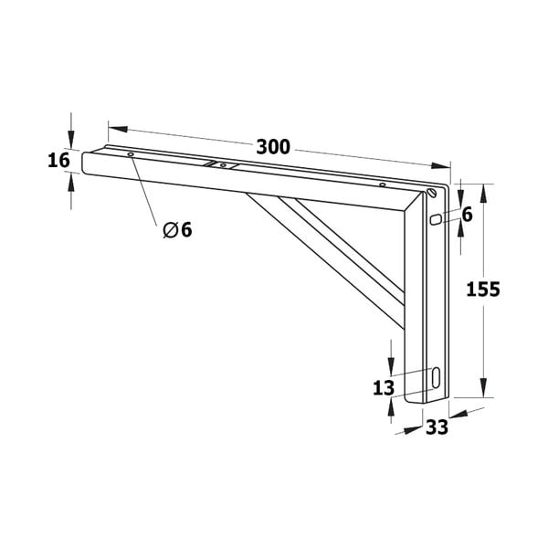 Stalowy stelaż pod blat w kolorze srebra 30x4 cm – Sapho-image-1