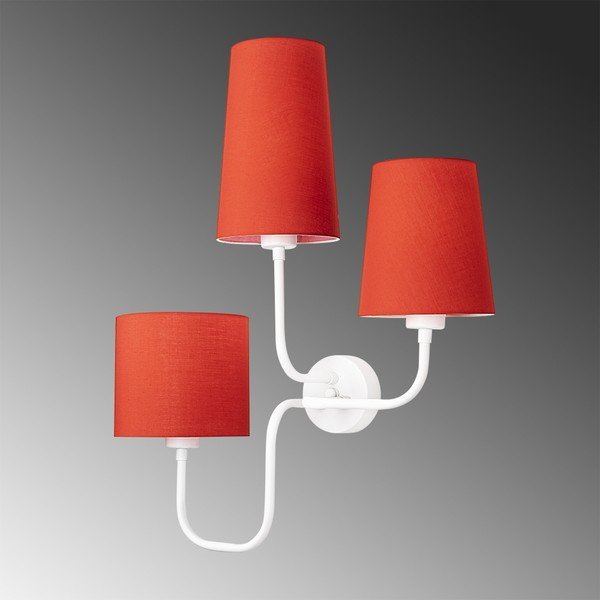 Biały metalowy kinkiet z czerwonymi kloszami Opviq lights Eleni-image-4