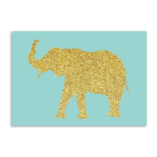 Plakat Americanflat Glitter Elephant, 30x42 cm