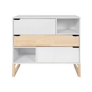 Biała niska komoda dziecięca w dekorze sosny 100x92 cm Tatam – BELLAMY