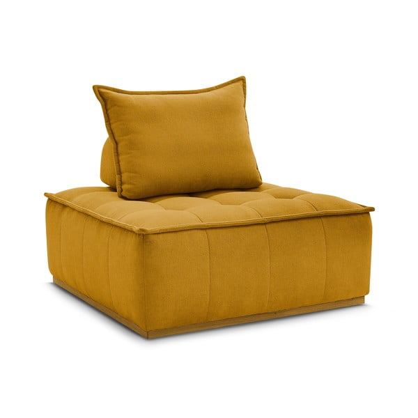 Musztardowy fotel z tkaniny szenilowej Elisa – Bobochic Paris
