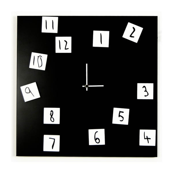 Zegar ścienny dESIGNoBJECT.it Changing Clock Black, 50 x 50 cm 