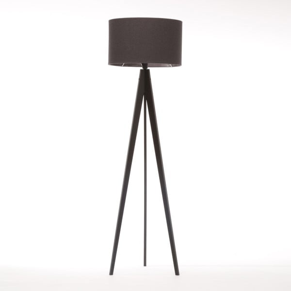 Brązowo-czarna lampa stojąca 4room Artist, czarna lakierowana brzoza, 150 cm