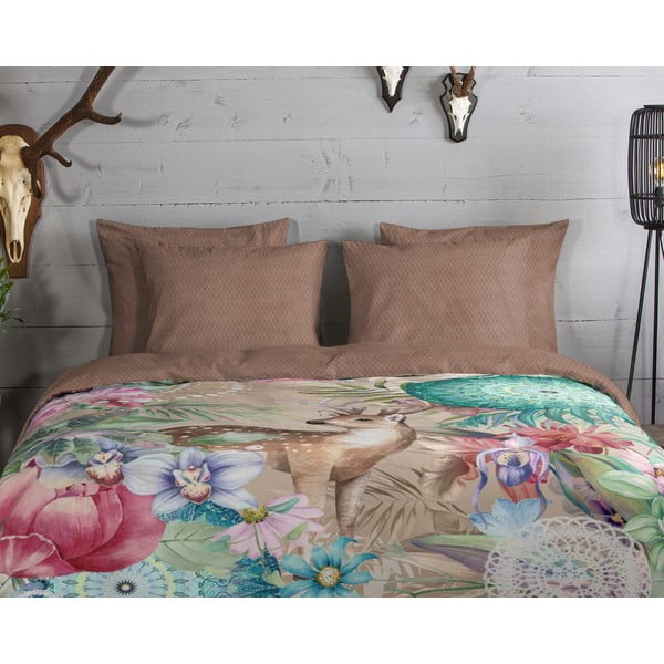 Brązowa flanelowa pościel jednoosobowa 140x200 cm – HIP-image-2