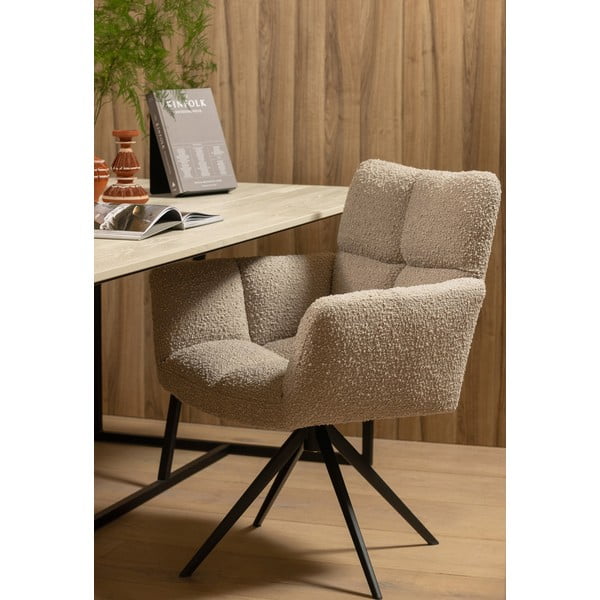 Beżowy tapicerowany fotel jadalniany Vinny – WOOOD-image-1