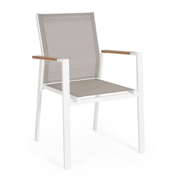 Białe metalowe krzesło ogrodowe Heta   – Bizzotto