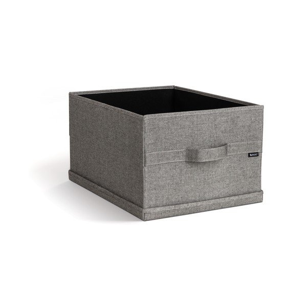 Szary tekstylny pojemnik z pokrywką 36x46x25 cm Soft Storage Large – Bigso-image-1