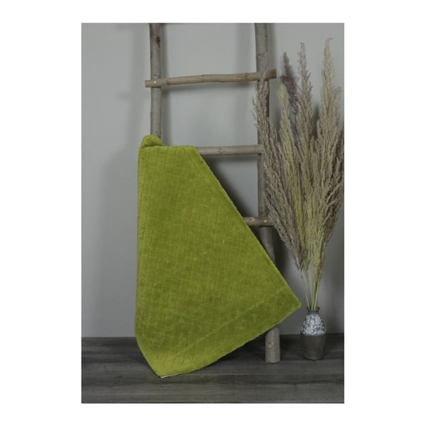 Zielony bawełniany dywanik łazienkowy My Home Plus Sensation, 60x90 cm