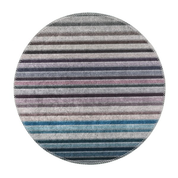 Niebiesko-szary okrągły dywan odpowiedni do prania ø 100 cm – Vitaus