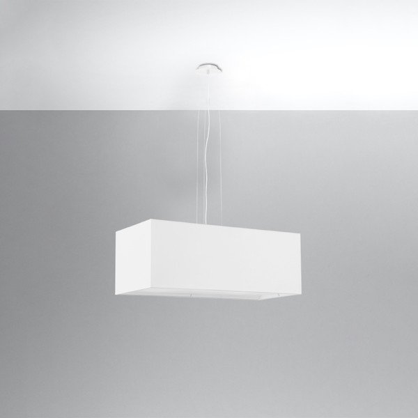 Biała lampa wisząca z tekstylno-szklanym kloszem Gryfin Bis – Sollux-image-2