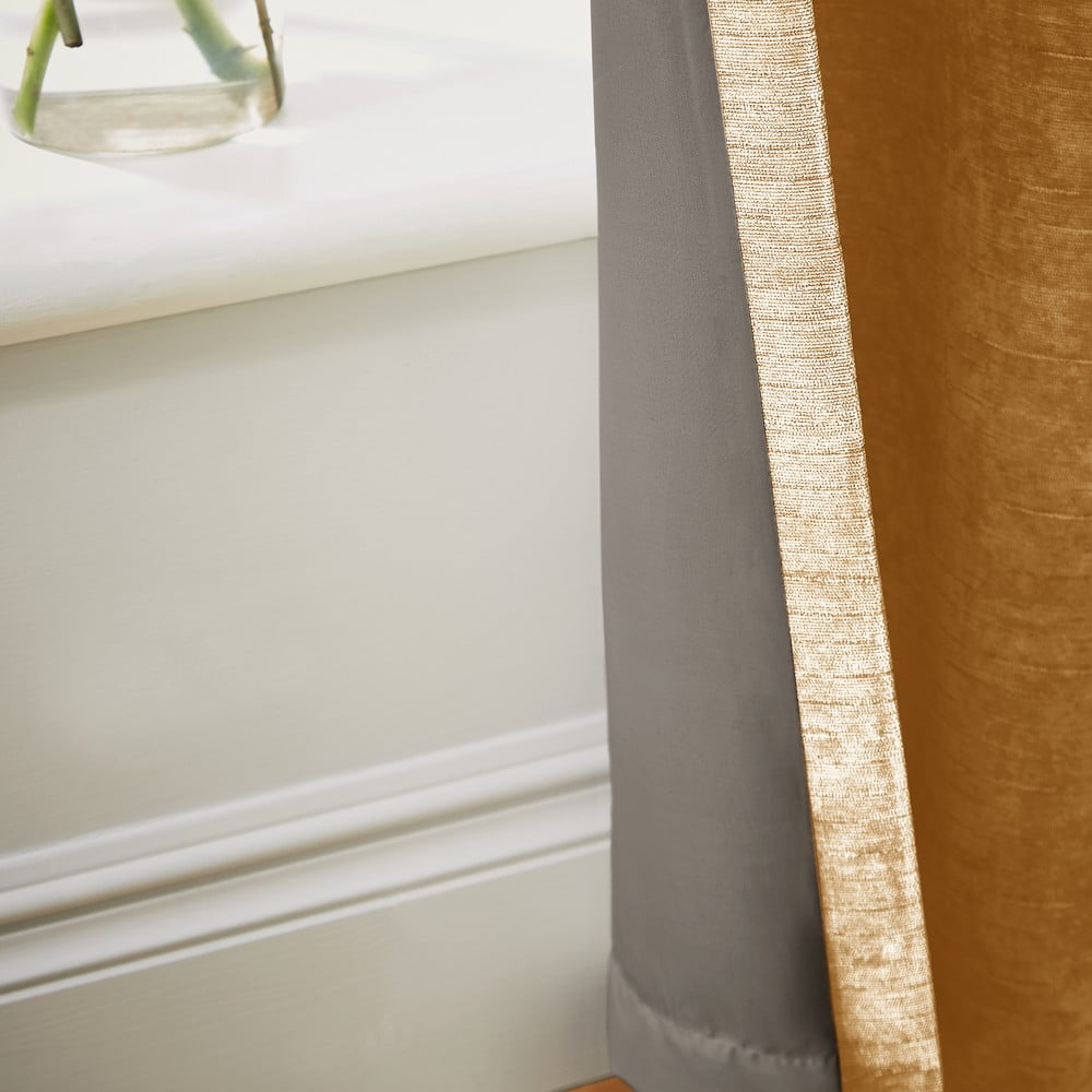 Żółte zasłony termiczne z szenilu zestaw 2 szt. 168x229 cm Selene Luxury Chenille – Hyperion (zdjęcie 3)