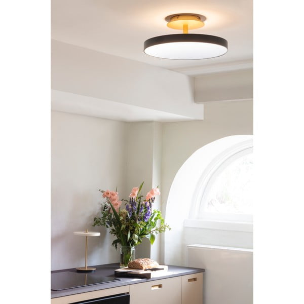 Czarna lampa sufitowa LED z metalowym kloszem ø 43 cm Asteria Up – UMAGE-image-3