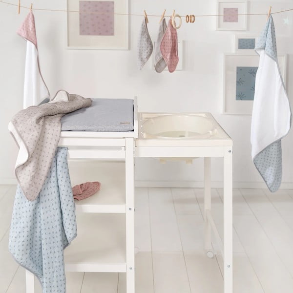 Jasnoszary bawełniany ręcznik dziecięcy z kapturem 80x80 cm Lil Planet – Roba-image-1