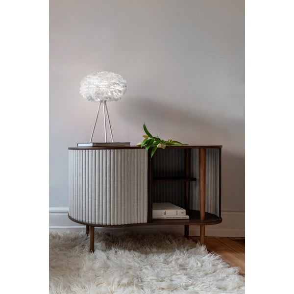 Szaro-brązowa niska komoda w dekorze dębu z drzwiami przesuwnymi 100x67 cm Audacious – UMAGE-image-1