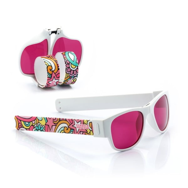 Różowo-białe zwijane okulary przeciwsłoneczne InnovaGoods Sunfold TR4