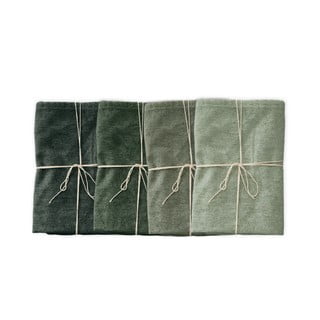 Zestaw 4 serwetek tekstylnych z domieszką lnu Really Nice Things Green Gradient, 43x43 cm