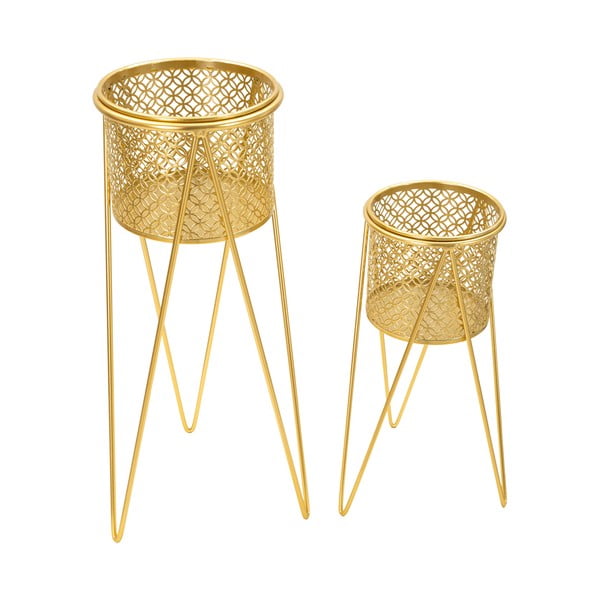 Metalowe kwietniki 2 szt. ø 20 cm (wysokość 46 cm) Nat – Mauro Ferretti-image-2