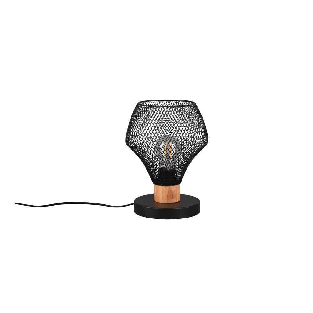 Czarna lampa stołowa z metalowym kloszem (wysokość 25 cm) Valeria – Reality