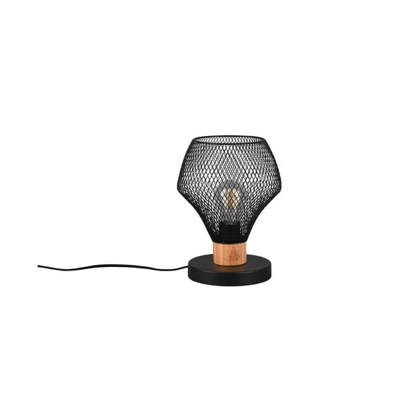Czarna lampa stołowa z metalowym kloszem (wysokość 25 cm) Valeria – Reality