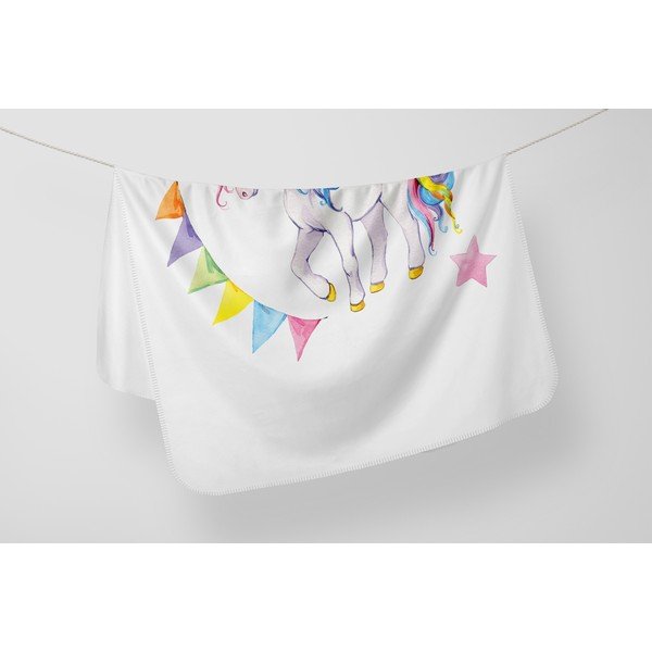 Koc dziecięcy OYO Kids Colorful Unicorn, 120x160 cm-image-1