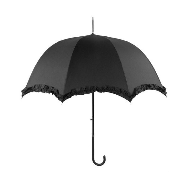 Czarny parasol ślubny Ambiance Scallop, ⌀ 92 cm-image-2