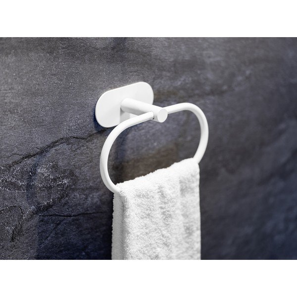 Biały samoprzylepny wieszak na ręczniki ze stali nierdzewnej Orea – Wenko-image-2
