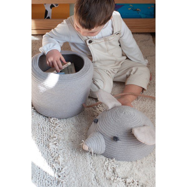 Szary tekstylny dziecięcy kosz na zabawki ø 25x30 cm Renata the Rat – Lorena Canals-image-3