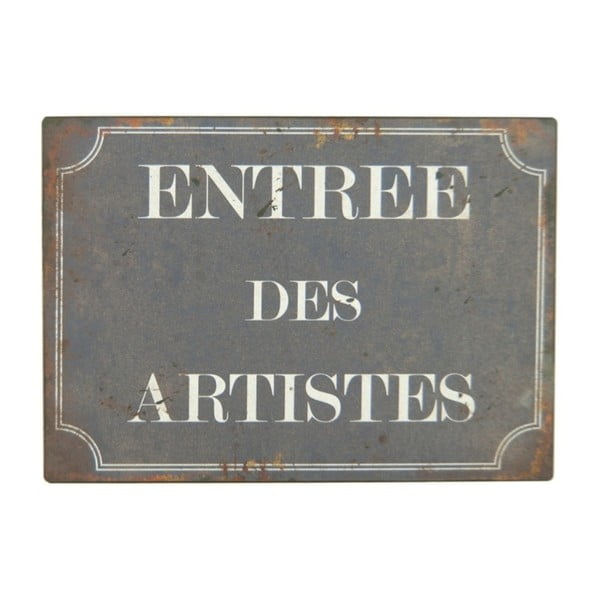 Metalowa tabliczka 21x15 cm Entrée des Artistes – Antic Line