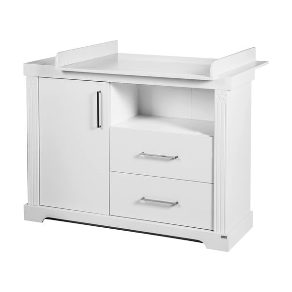 Biała niska komoda dziecięca z przewijakiem 120x98 cm Maxi – Roba