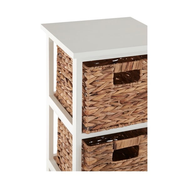 Biały/naturalny regał łazienkowy z litego drewna paulowni 32x100 cm Padstow – Premier Housewares-image-1