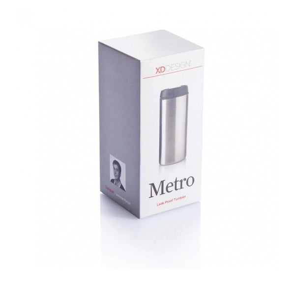 Kubek termiczny w srebrnym kolorze XD Design Metro, 300 ml-image-1