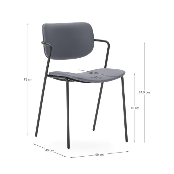 Ciemnoszare krzesła zestaw 2 szt. Maika – Marckeric-image-4
