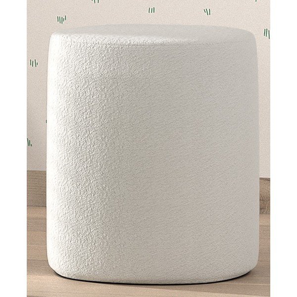 Biały puf dziecięcy z materiału bouclé MOON – Vipack-image-1