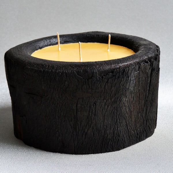 Palmowa świeczka Legno Ebony o zapachu pszczelego miodu, 100 godz.