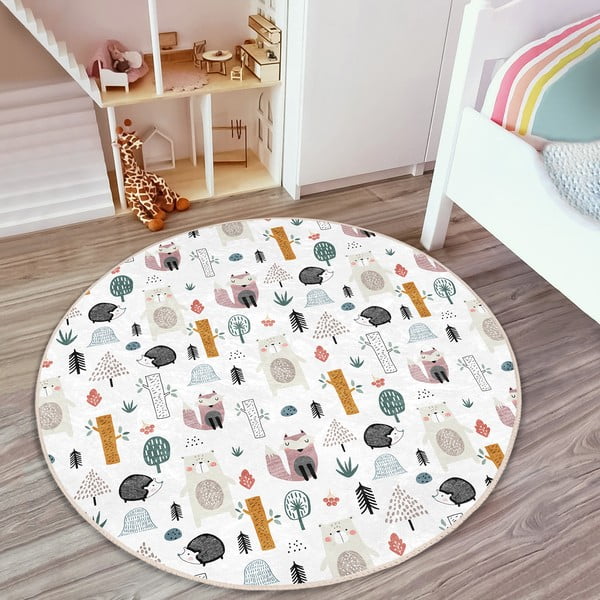 Biały dywan dziecięcy ø 100 cm Comfort – Mila Home-image-4