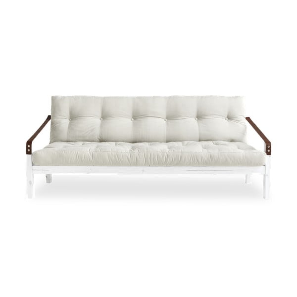 Sofa rozkładana z jasnobeżowym obiciem Karup Design Poetry White/Natural