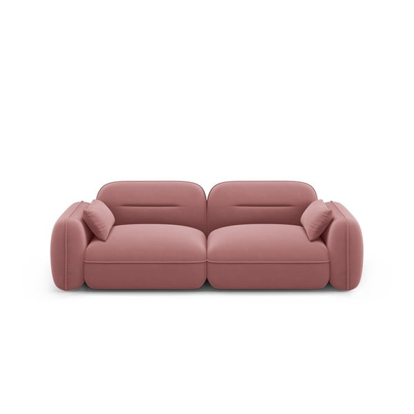 Różowa aksamitna sofa 230 cm Audrey – Interieurs 86