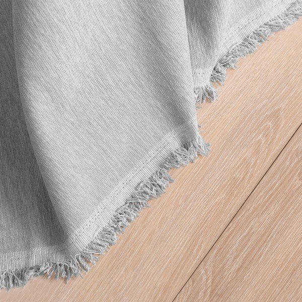 Jasnoszara narzuta z szenilu 220x240 cm Talo – Filumi-image-3