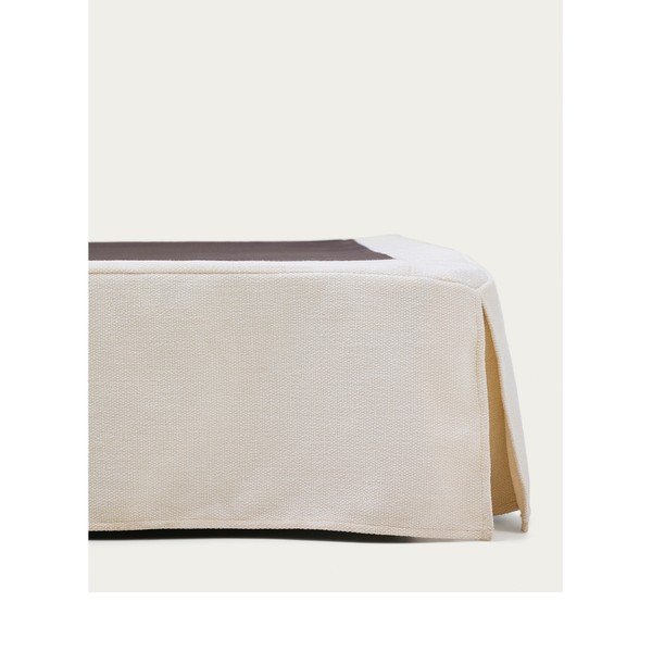 Białe tapicerowane łóżko dwuosobowe bez zagłówka 180x200 cm Jaira – Kave Home-image-4