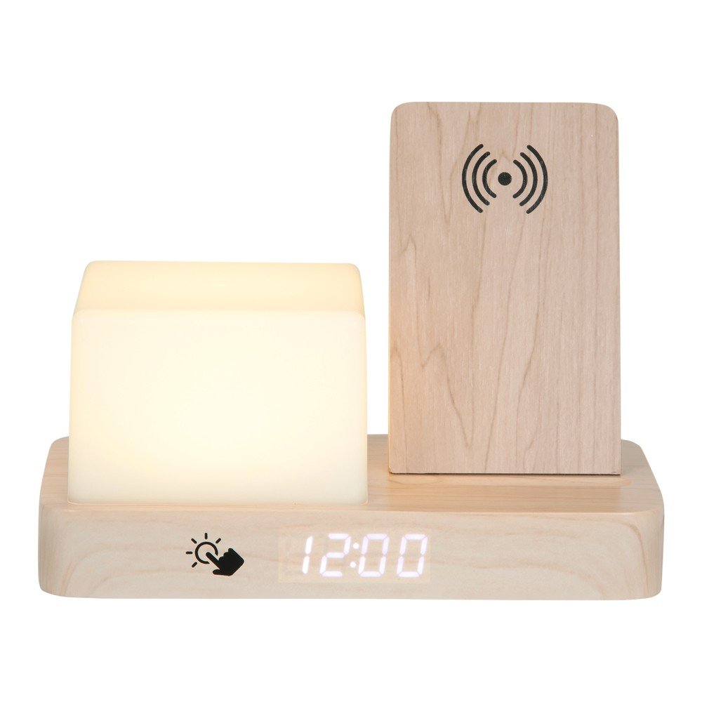 Budzik cyfrowy/stołowy z ładowarką bezprzewodową Retro LED Night Light – Karlsson
