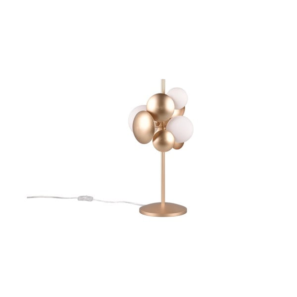 Lampa stołowa w biało-złotym kolorze ze szklanym kloszem (wys. 50 cm) Bubble – Trio Select