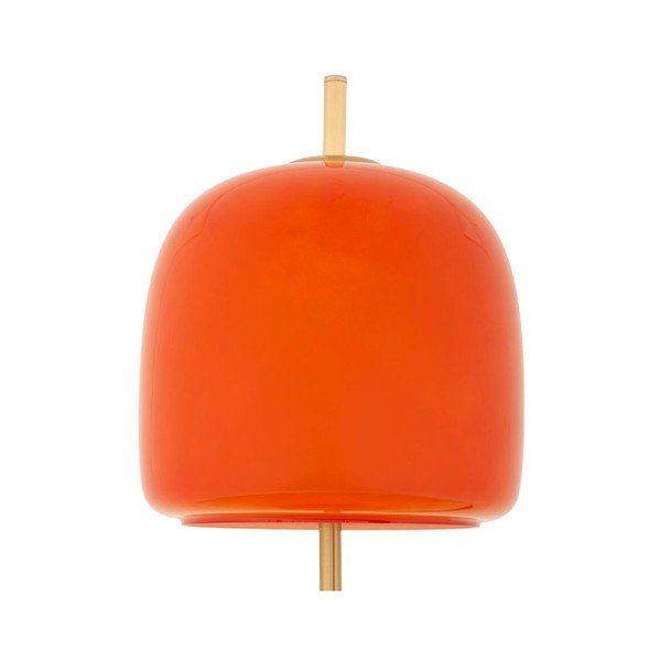Pomarańczowa/w kolorze złota metalowa lampa stołowa ze szklanym kloszem (wysokość 53 cm) Oldy – Mauro Ferretti-image-2