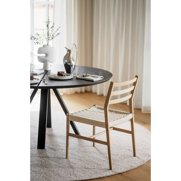 Okrągły stół z blatem z drewna dębowego 150x150 cm Carradale – Rowico-image-4