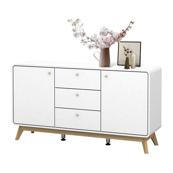 Biała niska komoda 140x75 cm Caitlin – Støraa-image-2