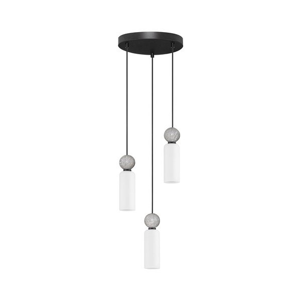 Kamienna lampa wisząca w kolorze matowej czerni ze szklanym kloszem ø 25 cm Filomena – Nova Luce
